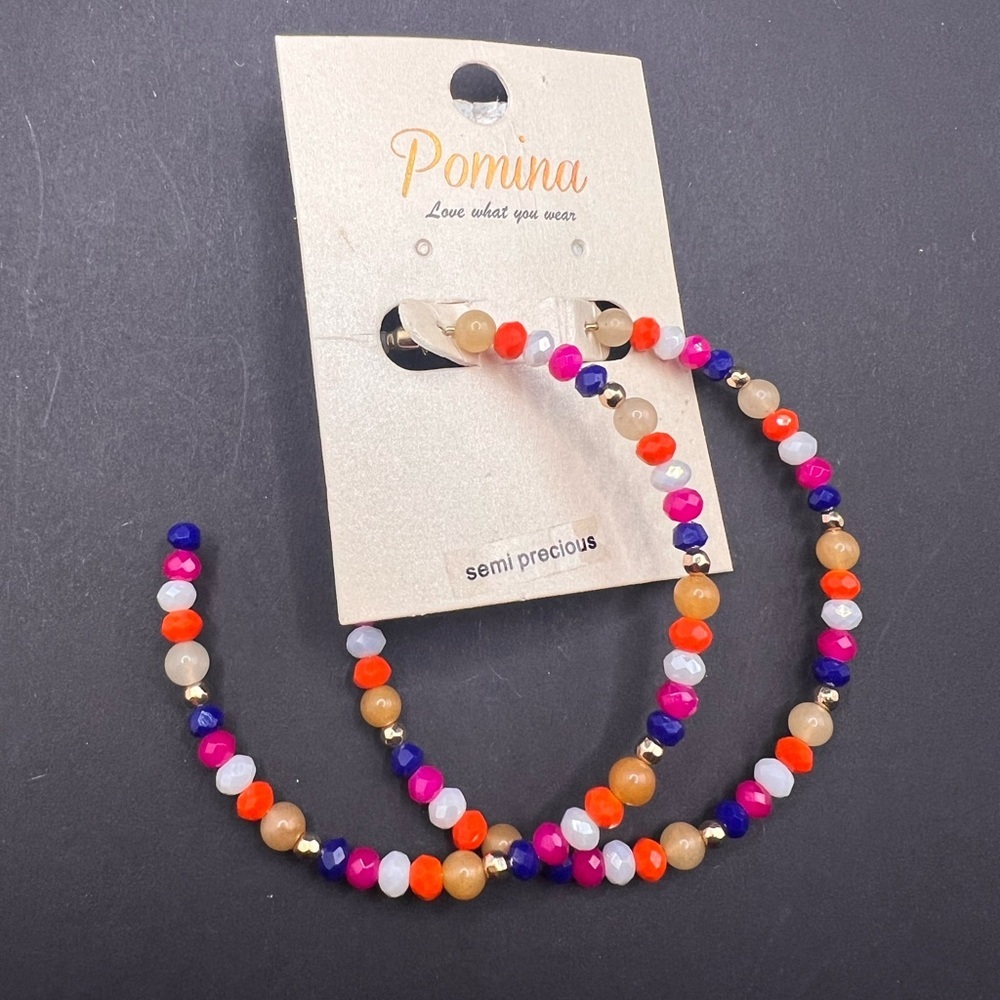 5/$25 Pomina Beaded Hoop Earrings